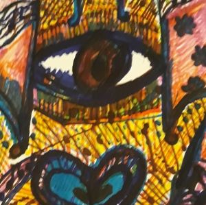 Original Pen and Ink Hamsa Sketch on paper